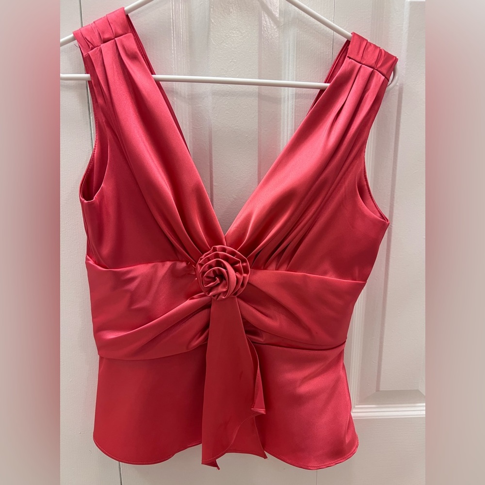 Tangerine/Orange/Coral colored Satin Size 8 top Jessica Howard Evening
